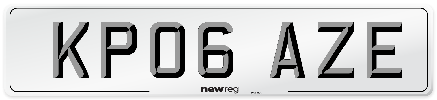 KP06 AZE Number Plate from New Reg